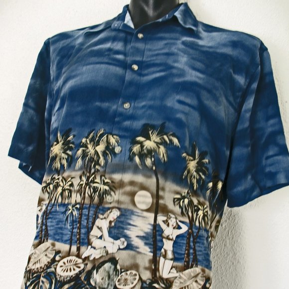 Pierre Cardin Tropical Hawaiian Shirt L Men's - Picture 7 of 7
